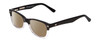 Profile View of Ernest Hemingway H4906 Designer Polarized Sunglasses with Custom Cut Amber Brown Lenses in Gloss Black Clear Crystal 2 Tone/Silver Studs Unisex Cateye Full Rim Acetate 51 mm
