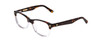 Profile View of Ernest Hemingway H4906 Designer Progressive Lens Blue Light Blocking Eyeglasses in Auburn Brown Tortoise Havana Clear Crystal 2 Tone/Gold Studs Unisex Cateye Full Rim Acetate 51 mm