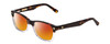 Profile View of Ernest Hemingway H4906 Designer Polarized Sunglasses with Custom Cut Red Mirror Lenses in Auburn Brown Tortoise Havana Clear Crystal 2 Tone/Gold Studs Unisex Cateye Full Rim Acetate 51 mm