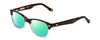 Profile View of Ernest Hemingway H4906 Designer Polarized Reading Sunglasses with Custom Cut Powered Green Mirror Lenses in Auburn Brown Tortoise Havana Clear Crystal 2 Tone/Gold Studs Unisex Cateye Full Rim Acetate 51 mm
