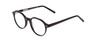 Profile View of Ernest Hemingway H4907 Designer Blue Light Blocking Eyeglasses in Black Ladies Round Full Rim Acetate 48 mm