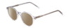 Profile View of Ernest Hemingway H4907 Designer Polarized Reading Sunglasses with Custom Cut Powered Amber Brown Lenses in Clear Crystal Ladies Round Full Rim Acetate 48 mm