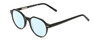 Profile View of Ernest Hemingway H4907 Designer Blue Light Blocking Eyeglasses in Jade Green Ladies Round Full Rim Acetate 48 mm