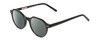 Profile View of Ernest Hemingway H4907 Designer Polarized Reading Sunglasses with Custom Cut Powered Smoke Grey Lenses in Jade Green Ladies Round Full Rim Acetate 48 mm