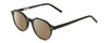 Profile View of Ernest Hemingway H4907 Designer Polarized Reading Sunglasses with Custom Cut Powered Amber Brown Lenses in Jade Green Ladies Round Full Rim Acetate 48 mm
