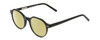 Profile View of Ernest Hemingway H4907 Designer Polarized Reading Sunglasses with Custom Cut Powered Sun Flower Yellow Lenses in Jade Green Ladies Round Full Rim Acetate 48 mm