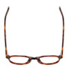 Top View of Ernest Hemingway H4907 Designer Reading Eye Glasses with Custom Cut Powered Lenses in Tortoise Havana Ladies Round Full Rim Acetate 48 mm