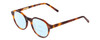 Profile View of Ernest Hemingway H4907 Designer Progressive Lens Blue Light Blocking Eyeglasses in Tortoise Havana Ladies Round Full Rim Acetate 48 mm