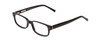 Profile View of Ernest Hemingway H4910 Designer Blue Light Blocking Eyeglasses in Gloss Black/Silver Accents Unisex Rectangle Full Rim Acetate 51 mm