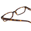 Close Up View of Ernest Hemingway H4910 Designer Single Vision Prescription Rx Eyeglasses in Gloss Amber Brown Tortoise Havana/Gold Accents Unisex Rectangle Full Rim Acetate 51 mm