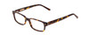 Profile View of Ernest Hemingway H4910 Designer Blue Light Blocking Eyeglasses in Gloss Amber Brown Tortoise Havana/Gold Accents Unisex Rectangle Full Rim Acetate 51 mm