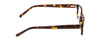 Side View of Ernest Hemingway H4910 Designer Blue Light Blocking Eyeglasses in Gloss Amber Brown Tortoise Havana/Gold Accents Unisex Rectangle Full Rim Acetate 51 mm