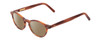 Profile View of Ernest Hemingway H4912 Designer Polarized Sunglasses with Custom Cut Amber Brown Lenses in Blonde Amber Brown Marbled Lines/Silver Accents Unisex Round Full Rim Acetate 47 mm
