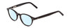 Profile View of Ernest Hemingway H4912 Designer Blue Light Blocking Eyeglasses in Gloss Black/Silver Accents Unisex Round Full Rim Acetate 47 mm