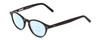 Profile View of Ernest Hemingway H4912 Designer Progressive Lens Blue Light Blocking Eyeglasses in Gloss Black/Silver Accents Unisex Round Full Rim Acetate 47 mm