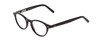 Profile View of Ernest Hemingway H4912 Designer Progressive Lens Blue Light Blocking Eyeglasses in Gloss Black/Silver Accents Unisex Round Full Rim Acetate 47 mm