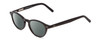 Profile View of Ernest Hemingway H4912 Designer Polarized Reading Sunglasses with Custom Cut Powered Smoke Grey Lenses in Gloss Black/Silver Accents Unisex Round Full Rim Acetate 47 mm