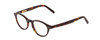 Profile View of Ernest Hemingway H4912 Designer Reading Eye Glasses with Custom Cut Powered Lenses in Amber Brown Leopard Animal Print/Silver Accents Unisex Round Full Rim Acetate 47 mm