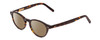 Profile View of Ernest Hemingway H4912 Designer Polarized Reading Sunglasses with Custom Cut Powered Amber Brown Lenses in Amber Brown Leopard Animal Print/Silver Accents Unisex Round Full Rim Acetate 47 mm