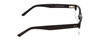 Side View of Ernest Hemingway H4913 Designer Blue Light Blocking Eyeglasses in Gloss Black Clear Crystal 2 Tone/Silver Studs Unisex Rectangle Full Rim Acetate 50 mm