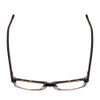 Top View of Ernest Hemingway H4913 Designer Reading Eye Glasses with Custom Cut Powered Lenses in Gloss Amber Brown Tortoise Havana Clear Crystal 2 Tone/Silver Studs Unisex Rectangle Full Rim Acetate 50 mm