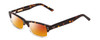 Profile View of Ernest Hemingway H4913 Designer Polarized Sunglasses with Custom Cut Red Mirror Lenses in Gloss Amber Brown Tortoise Havana Clear Crystal 2 Tone/Silver Studs Unisex Rectangle Full Rim Acetate 50 mm