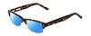 Profile View of Ernest Hemingway H4913 Designer Polarized Sunglasses with Custom Cut Blue Mirror Lenses in Gloss Amber Brown Tortoise Havana Clear Crystal 2 Tone/Silver Studs Unisex Rectangle Full Rim Acetate 50 mm