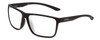 Profile View of Smith Optics Riptide Designer Reading Eye Glasses with Custom Cut Powered Lenses in Matte Black Unisex Rectangle Full Rim Acetate 57 mm