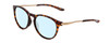 Profile View of Smith Optics Wander Designer Blue Light Blocking Eyeglasses in Tortoise Havana Brown Gold Unisex Round Full Rim Acetate 55 mm