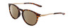 Profile View of Smith Optics Wander Designer Polarized Reading Sunglasses with Custom Cut Powered Amber Brown Lenses in Tortoise Havana Brown Gold Unisex Round Full Rim Acetate 55 mm
