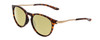 Profile View of Smith Optics Wander Designer Polarized Reading Sunglasses with Custom Cut Powered Sun Flower Yellow Lenses in Tortoise Havana Brown Gold Unisex Round Full Rim Acetate 55 mm
