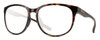 Profile View of Smith Optics Lake Shasta Designer Reading Eye Glasses in Tortoise Havana Brown Gold Unisex Cateye Full Rim Acetate 56 mm