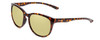 Profile View of Smith Optics Lake Shasta Designer Polarized Reading Sunglasses with Custom Cut Powered Sun Flower Yellow Lenses in Tortoise Havana Gold Unisex Cateye Full Rim Acetate 56 mm