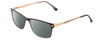 Profile View of Big and Tall 22 Designer Polarized Sunglasses with Custom Cut Smoke Grey Lenses in Black/Clear Crystal Unisex Square Full Rim Acetate 58 mm