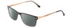 Profile View of Big and Tall 22 Designer Polarized Reading Sunglasses with Custom Cut Powered Smoke Grey Lenses in Black/Clear Crystal Unisex Square Full Rim Acetate 58 mm