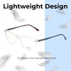 Weight View of Big and Tall 22 Unisex Square Designer Reading Glasses Transparent Crystal 58 mm
