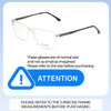 Size Awareness View of Big and Tall 22 Designer Blue Light Blocking Eyeglasses in Crystal Clear Unisex Square Full Rim Acetate 58 mm