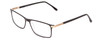 Profile View of Big and Tall 23 Designer Blue Light Blocking Eyeglasses in Black & Clear Crystal Unisex Rectangle Full Rim Acetate 60 mm