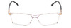 Front View of Big and Tall 23 Designer Bi-Focal Prescription Rx Eyeglasses in Crystal Clear Unisex Rectangle Full Rim Acetate 60 mm