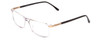 Profile View of Big and Tall 23 Designer Blue Light Blocking Eyeglasses in Crystal Clear Unisex Rectangle Full Rim Acetate 60 mm