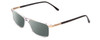 Profile View of Big and Tall 23 Designer Polarized Reading Sunglasses with Custom Cut Powered Smoke Grey Lenses in Crystal Clear Unisex Rectangle Full Rim Acetate 60 mm