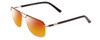 Profile View of Big and Tall 24 Designer Polarized Sunglasses with Custom Cut Red Mirror Lenses in Black/Shiny Gold Unisex Aviator Full Rim Metal 60 mm