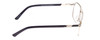 Side View of Big and Tall 24 Designer Blue Light Blocking Eyeglasses in Dark Navy Blue/Silver Gunmetal Unisex Aviator Full Rim Metal 60 mm