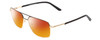 Profile View of Big and Tall 25 Designer Polarized Sunglasses with Custom Cut Red Mirror Lenses in Matte Black/Shiny Gold Unisex Aviator Full Rim Metal 60 mm