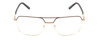 Front View of Big and Tall 25 Unisex Aviator Designer Reading Glasses in Matte Brown/Gold 60mm