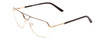 Profile View of Big and Tall 25 Designer Progressive Lens Blue Light Blocking Eyeglasses in Matte Brown/Shiny Gold Unisex Aviator Full Rim Metal 60 mm