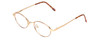 Profile View of Flex Collection 46 Designer Reading Eye Glasses with Custom Cut Powered Lenses in Gold/Orange Tortoise Havana Ladies Oval Full Rim Metal 46 mm