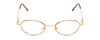 Front View of Flex Collection 46 Designer Reading Eye Glasses with Custom Cut Powered Lenses in Gold/Orange Tortoise Havana Ladies Oval Full Rim Metal 46 mm