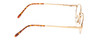Side View of Flex Collection 46 Designer Blue Light Blocking Eyeglasses in Gold/Orange Tortoise Havana Ladies Oval Full Rim Metal 46 mm