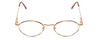 Front View of Flex Collection 53 Designer Reading Eye Glasses with Custom Cut Powered Lenses in Gold/Demi Tortoise Havana Amber Ladies Oval Full Rim Metal 43 mm